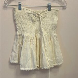 American Eagle Outfitters Off-White Smocked Top